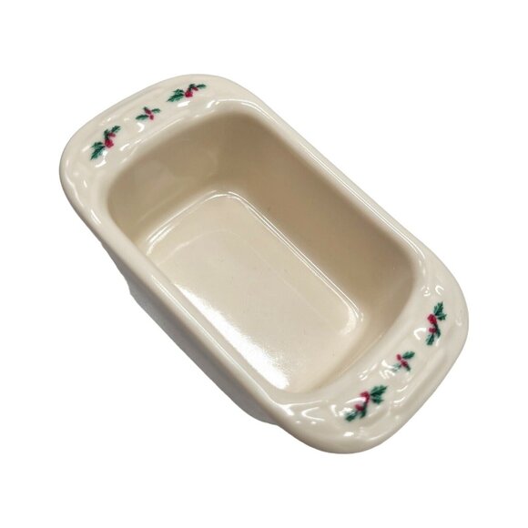 Longaberger Sweetener Sugar Packet Holder Holly Christmas Ceramic Woven Traditio - Picture 12 of 12